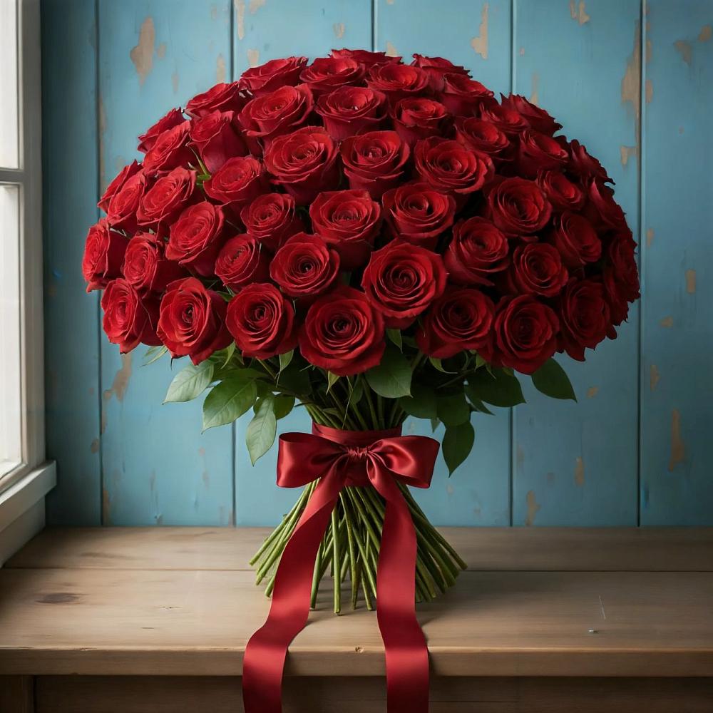 Букет Красные розы Блэк Меджик в Тельме