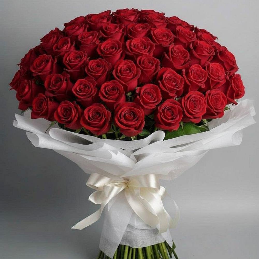 Букет 101 Красная роза Блэк Мэджик в Тельме