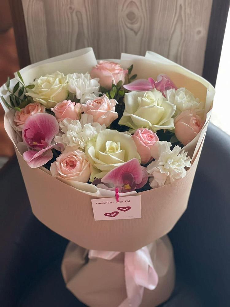 Букет цветов из: Орхидеи, Розы и Гвоздики в Тельме