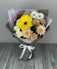 Букет цветов из:  Розы, Герберы и Хризантемы в Тельме