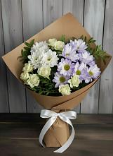 Букет цветов из:  Хризантемы и Розы в Тельме