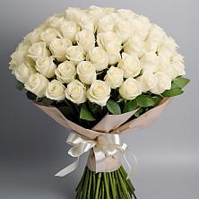Букет 101 беля роза Белоснежка в Тельме