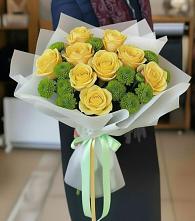 Букет цветов из:  Хризантемы и Розы в Тельме