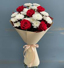 Букет цветов из:  Розы и Хризантемы в Тельме