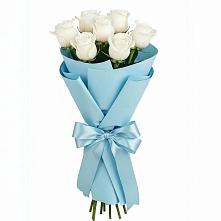 Букет 7 белых роз Проуд в Тельме