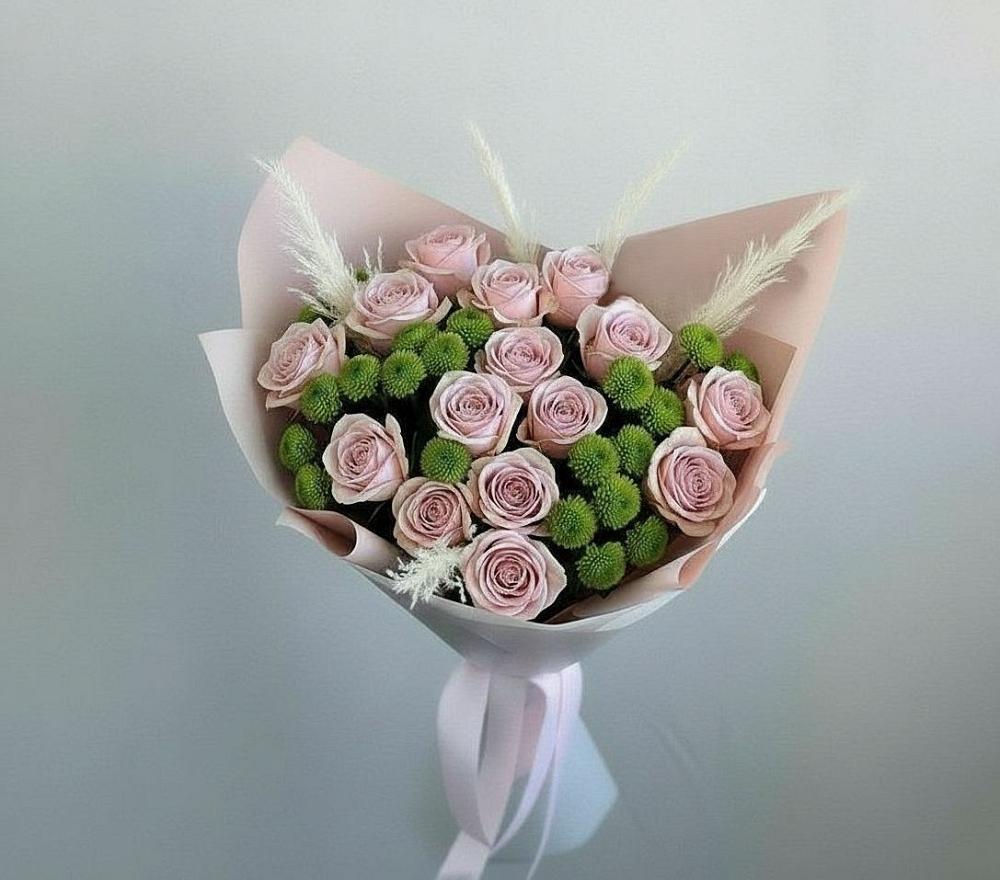 Букет цветов из: Розы и Хризантемы в Тельме