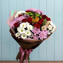 Букет цветов из:  Розы, Хризантемы и Альстромерии в Тельме