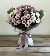 Букет цветов из:  Хризантемы и Розы #REPLACE_PRED# Тельме