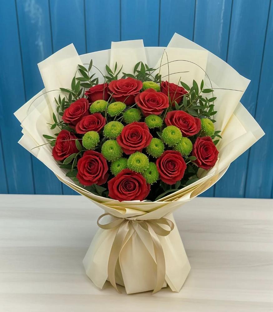 Букет цветов из: Розы и Хризантемы в Тельме