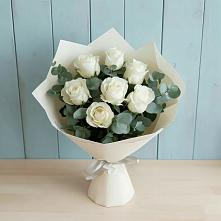 Букет Белые розы в Эвкалипте #REPLACE_PRED# Тельме